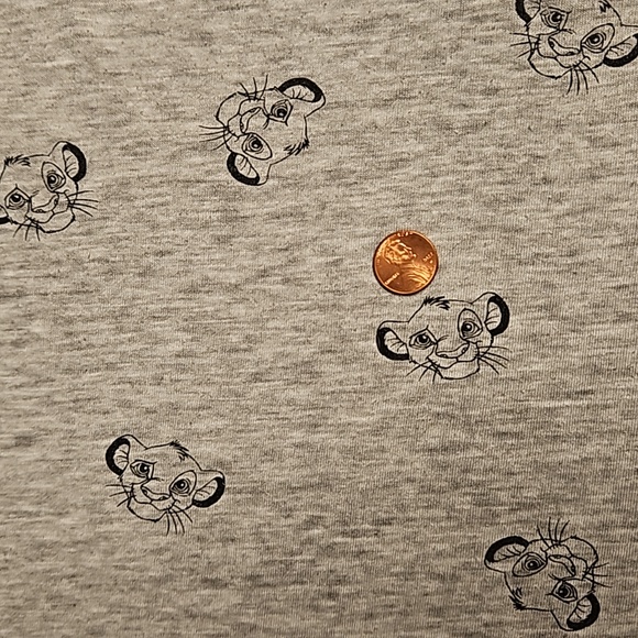 DISNEY Simba distressed burnout grey roll sleeve graphic tee Small Lion King WDW - Picture 4 of 9